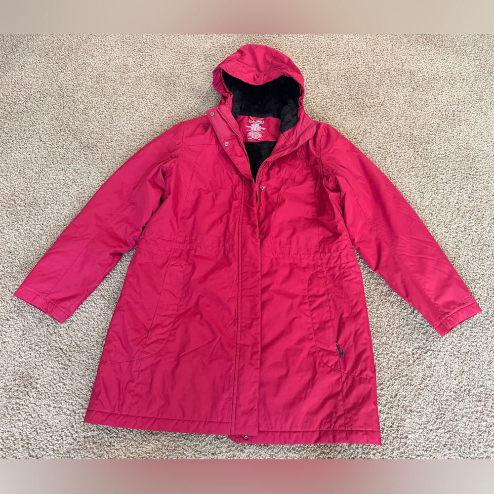 L.L. Bean pink jacket womens size L